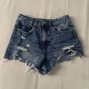 Forever 21 Blue Distressed Jean Shorts